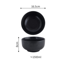 Load image into Gallery viewer, Black Japanese Bowls with Lid | Instant Ramen Donburi Ceramic Bowl - 1 Pc