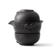 Load image into Gallery viewer, Beige Chinese Gong Fu Travel Tea Set | Compact Teapot and 2 Teacups