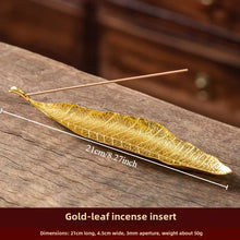 Load image into Gallery viewer, Gold Leaf Incense Holder | Metal Ash Catcher for Stick Burners - 1 Pc