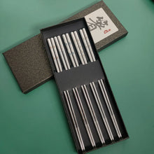 Load image into Gallery viewer, Delicate Carved Korean Metal Chopsticks | Stainless Non-Slip Tableware - 1/5 Pairs