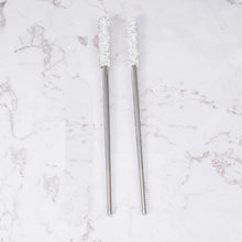Load image into Gallery viewer, Rhinestone Metal Chopsticks with Box | Gold Silver Luxury Stainless Steel Gift - 1 Pair Set