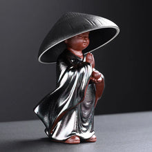 Load image into Gallery viewer, Praying Monk Tea Pet with Strainer | Chinese Ceramic Ornament - 1 Pc