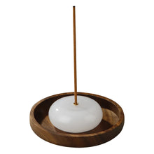 Load image into Gallery viewer, Jade Incense Holder & Catcher | Wooden Ash Plate - 1 Pc
