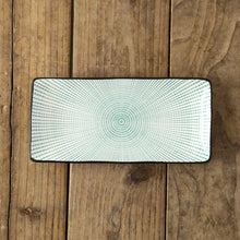 Load image into Gallery viewer, Blue & Green Rectangular Sushi Plates | Japanese Ceramic Platters - 1 Pc