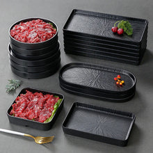 Load image into Gallery viewer, Black Melamine Dinner Platters | Japanese Sushi Plates - 1 Pc