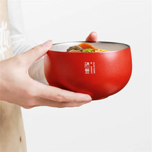 Load image into Gallery viewer, Insulated Ramen Bowls with Lid | Colorful Stainless Steel Rice Soup Tableware