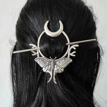 Load image into Gallery viewer, Dragonfly Witch Hair Sticks | Woodland Goddess Crescent Metal Pins - 1 Pc