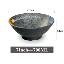 Load image into Gallery viewer, Gray Japanese Noodle Bowls | Lightweight Melamine Ramen Bowl - 1 Pc