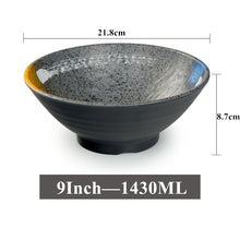 Load image into Gallery viewer, Gray Japanese Noodle Bowls | Lightweight Melamine Ramen Bowl - 1 Pc