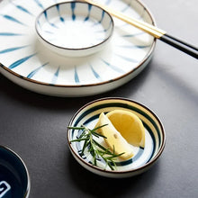 Load image into Gallery viewer, Blue Pattern Soy Sauce Dish | Small Ceramic Japanese Bowl for Sushi - 1 Pc