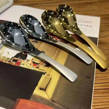 Load image into Gallery viewer, Gold & Silver Korean Soup Spoons | Asian Stainless Steel Tableware - 1 Pc