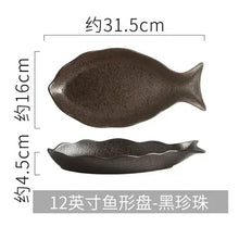 Load image into Gallery viewer, Japanese Fish Shaped Sushi Plates | Large Ceramic Serving Dish - 1 Pc