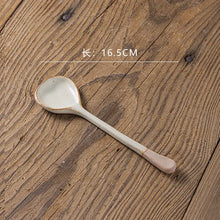 Load image into Gallery viewer, Minimalist Retro Ceramic Soup Spoon | Neutral Stoneware - 1 Pc