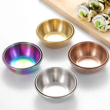 Load image into Gallery viewer, Stainless Steel Golden Soy Sauce Bowl | Asian Dipping Bowls  - 2 Pc Set
