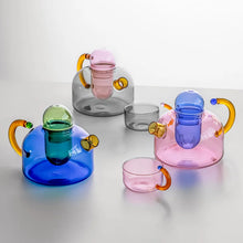 Load image into Gallery viewer, Contemporary Glass Teapot on Stove | Infuser Kettle with Cups - 1 Pc