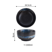 Load image into Gallery viewer, Black Japanese Bowls with Lid | Instant Ramen Donburi Ceramic Bowl - 1 Pc