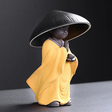 Load image into Gallery viewer, Praying Monk Tea Pet with Strainer | Chinese Ceramic Ornament - 1 Pc