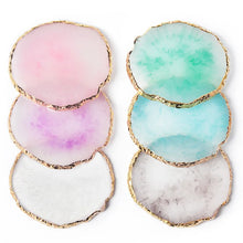 Load image into Gallery viewer, Resin Stone Trinket Dish | Gold Accent Jewelry Tray - 1 Pc