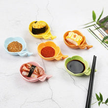 Load image into Gallery viewer, Cute Leaf Soy Sauce Dish | Japanese Ceramic Sushi Bowls for Dipping - 1 Pc