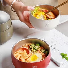 Load image into Gallery viewer, Insulated Ramen Bowls with Lid | Colorful Stainless Steel Rice Soup Tableware