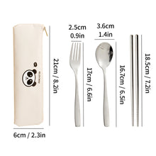 Load image into Gallery viewer, Animal Stainless Steel Travel Utensil Set with Case | Cute Spoon Fork Chopsticks Sets