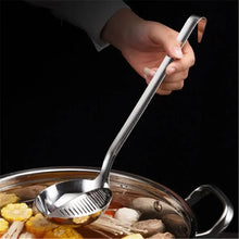 Load image into Gallery viewer, Strainer Asian Soup Spoon  | Long Handle Stainless Steel Soup Ladle - 1 Pc