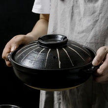 Load image into Gallery viewer, Black Donabe Pot | Ceramic Japanese Clay Rice Pots - 1 Pc
