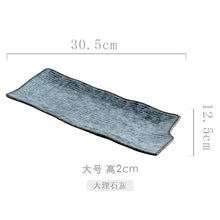 Load image into Gallery viewer, Blue Japanese Rectangular Sushi Plates | Ceramic Sashimi Serving Dish - 1 Pc