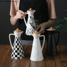 Load image into Gallery viewer, Black & White Taper Soy Sauce Bottle | Oil Vinegar Dispensers - 1 Pc