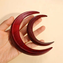 Load image into Gallery viewer, Wood Moon Hair Sticks | Hand Carved Wooden Crescent Pin - 1 Pc