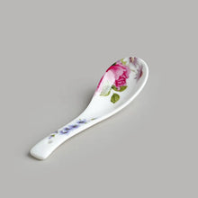 Load image into Gallery viewer, Rose Blossom Bone China | Ceramic Asian Soup Spoons - 10 Pc Set