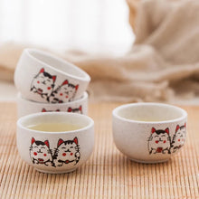 Load image into Gallery viewer, Lucky Cat Teapot with 4 Tea Cups | Ceramic  Japanese Chinese Maneki Neko Set