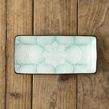 Load image into Gallery viewer, Blue & Green Rectangular Sushi Plates | Japanese Ceramic Platters - 1 Pc