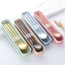 Load image into Gallery viewer, Korean Chopsticks and Spoon Set | Gold Black Silver Pink Stainless Steel Metal