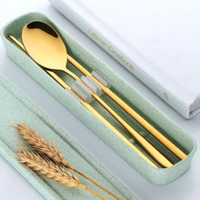 Load image into Gallery viewer, Korean Chopsticks and Spoon Set | Gold Black Silver Pink Stainless Steel Metal