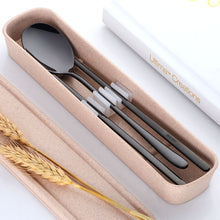 Load image into Gallery viewer, Korean Chopsticks and Spoon Set | Gold Black Silver Pink Stainless Steel Metal