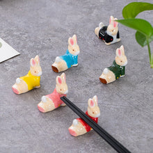 Load image into Gallery viewer, Cute Animal Rabbit Ceramic Crafts Chopstick Rest Chopstick Holder Small Ornaments Holder Dining Table Tableware Home Decor | 1 PC
