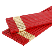 Load image into Gallery viewer, Red & Gold Chinese Chopsticks for Wedding Household Tableware Reusable Holiday Festival Gift | 2 Pairs