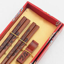 Load image into Gallery viewer, Traditional Dragon Chopstick and Holder Luxury Gift Set (2 pairs)
