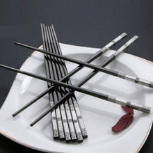 Load image into Gallery viewer, Korean Titanium Plated Stainless Steel Chopsticks | Black (1 Pair)