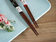 Load image into Gallery viewer, Japanese Style Dragonfly Wooden Chopsticks | Black (1 Pair)