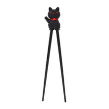 Load image into Gallery viewer, Cartoon Cat Children Training Chopsticks | Black (1 Pair)