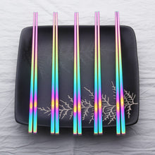 Load image into Gallery viewer, Stainless Steel Rainbow Chopsticks