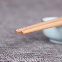 Load image into Gallery viewer, Japanese Style Red Flowers Natural Wood Chopsticks (10 pairs)