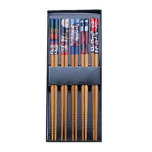 Load image into Gallery viewer, Natural Wood Bamboo Lucky Cat Chopsticks (5 pairs)