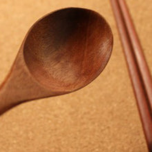 Load image into Gallery viewer, Natural Wood Chopstick Fork and Spoon Set