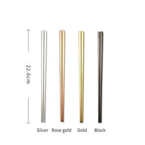 Contemporary Korean Stainless Steel Chopstick Set (5 pairs)