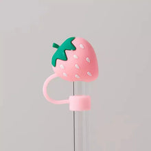 Load image into Gallery viewer, Cute Strawberry Fruit Straw Toppers | Covers Caps For Stanley Cup Tumblers - 1 Pc