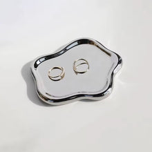 Load image into Gallery viewer, Chrome Ceramic Trinket Dish | Organic Jewelry Tray Plate - 1 Pc