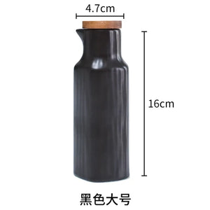 Blue Soy Sauce Bottle with Lid | Ceramic Vinegar Dispenser - 1 Pc